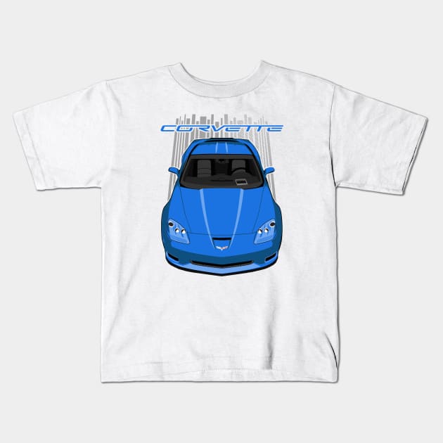 Corvette C6 Z06 - Blue Kids T-Shirt by V8social